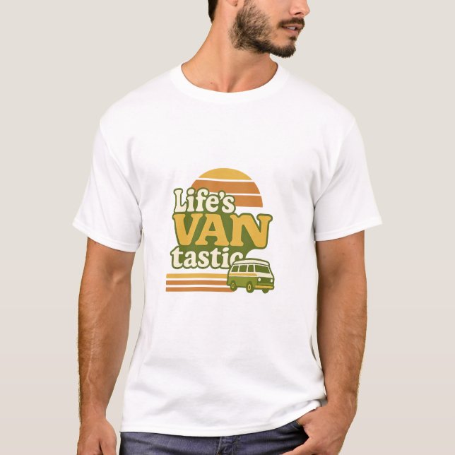 Camiseta VANtastic Retro 70s Van Graphic da vida (Frente)