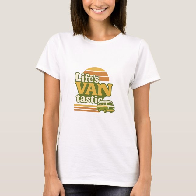 Camiseta VANtastic Retro 70s Van Graphic da vida (Frente)