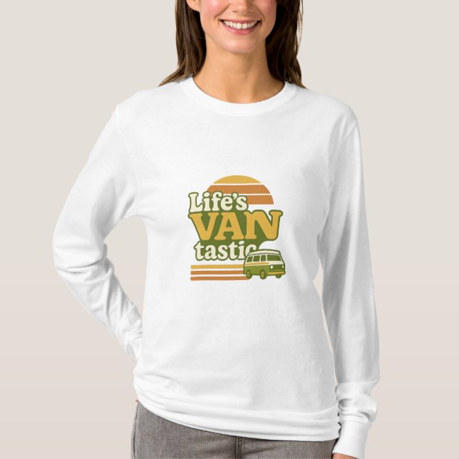 Camiseta VANtastic Retro 70s Van Graphic da vida (Frente)
