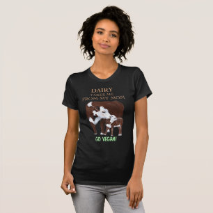 Camiseta Vão a vaca da mãe do Vegan e o Tshirt da vitela