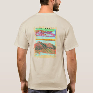 Camiseta "vão para o oeste" Mtns4. T. gráfico Original po