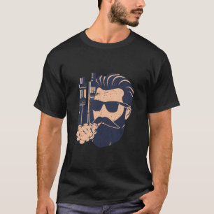Camiseta Vape Vaping Bearded Man E-Cigarette
