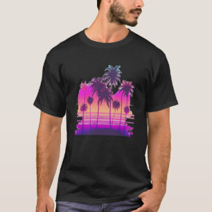Camiseta Vaperwave Aesética Palm Retrowave Synthwav