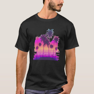 Camiseta Vaperwave Aesthetic Glitch Palm Retrowave Synthwav