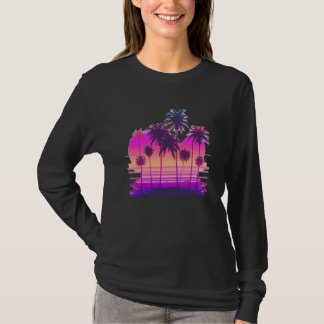Camiseta Vaperwave Aesthetic Glitch Palm Retrowave Synthwav
