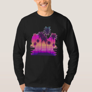Camiseta Vaperwave Aesthetic Glitch Palm Retrowave Synthwav