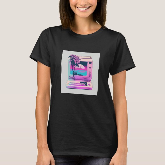 Camiseta Vaperwave Aesthetic Glitch Retrowave Synthwave  10 (Frente)