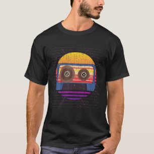 Camiseta Vapor de onda sintética retrô 80S Art Cassette Mus