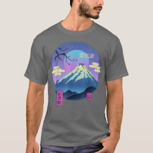 Camiseta Vapor Landscape Fuji Mountain Sakura Art Japonês