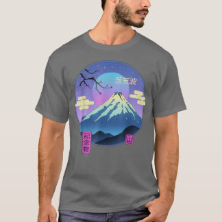 Camiseta Vapor Landscape Fuji Mountain Sakura Art Japonês