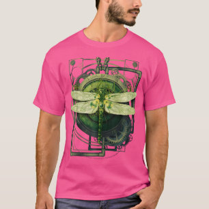 Camiseta Vapor Mecânico De Arte Vitoriano Dragonfly Steampu