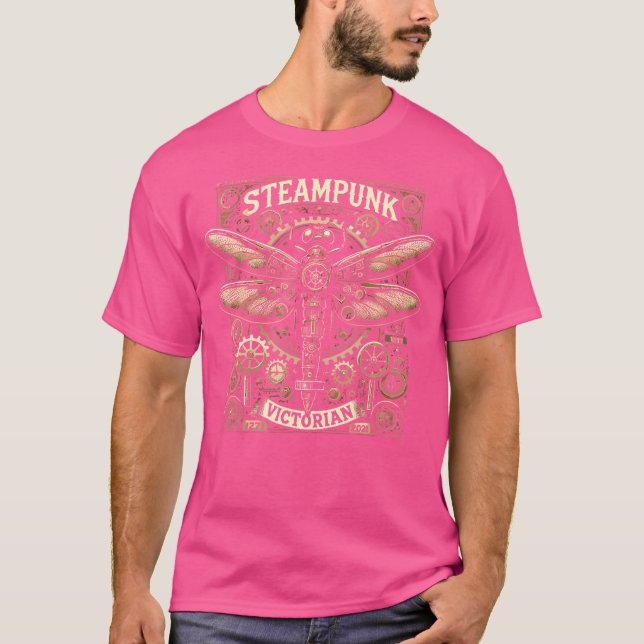 Camiseta Vapor Mecânico De Arte Vitoriano Dragonfly Steampu (Frente)