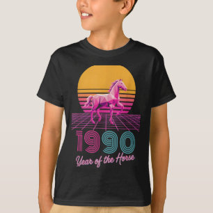 Camiseta Vaporwave 1990 Ano do Cavalo Lunar Rider Zodia