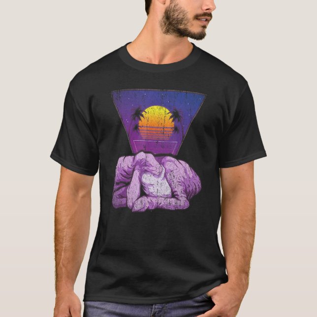 Camiseta Vaporwave 90 Lamb Fazenda animal agricultor Tropic (Frente)
