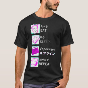 Camiseta Vaporwave 90s 80s Partido DJ Disco EAT SLEEP