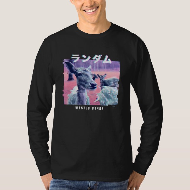 Camiseta Vaporwave Aestético, 80s, Retro Deer (Frente)