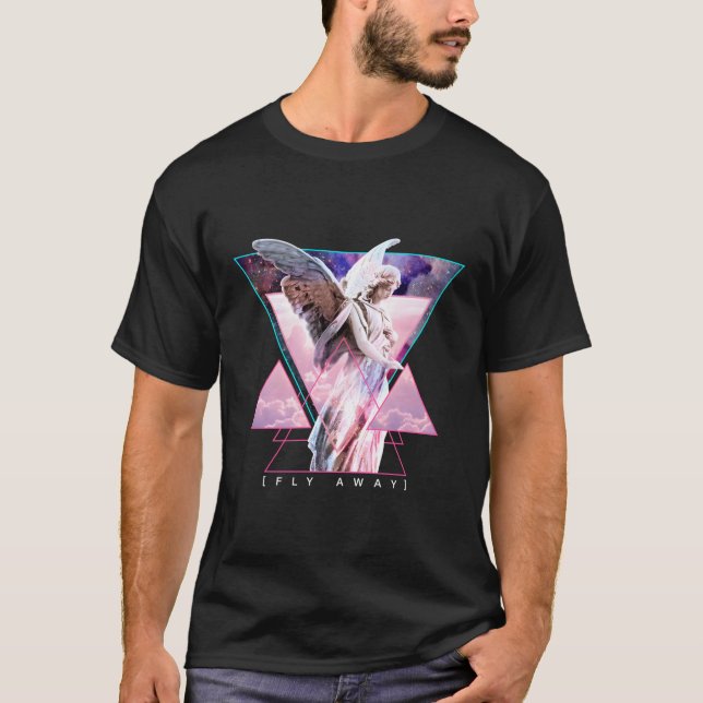 Camiseta Vaporwave Angel States Wings Voam Contra A Estétic (Frente)