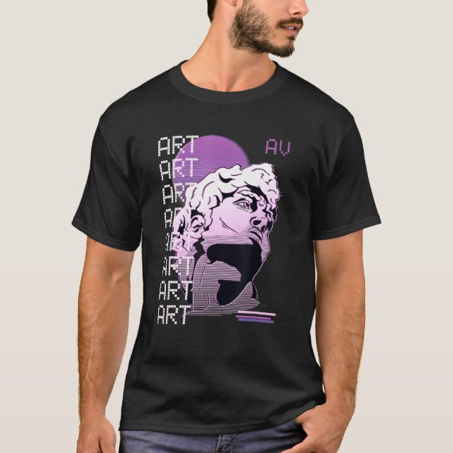 Camiseta Vaporwave Art Statue Sculpture Japonês 80s Retro (Frente)
