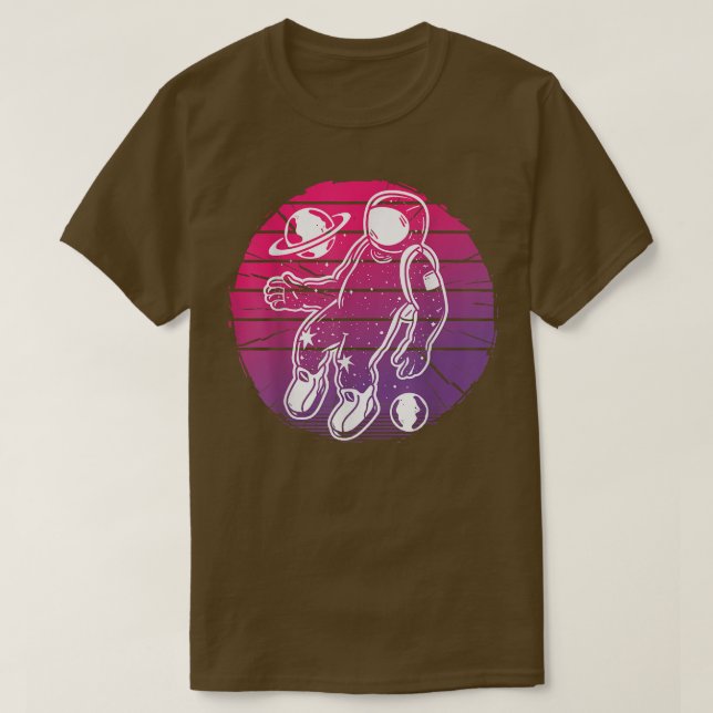 Camiseta Vaporwave astronaut floating net to some planets,  (Frente do Design)