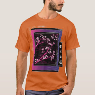 Camiseta Vaporwave Cherry Blossom Japonês Sakura
