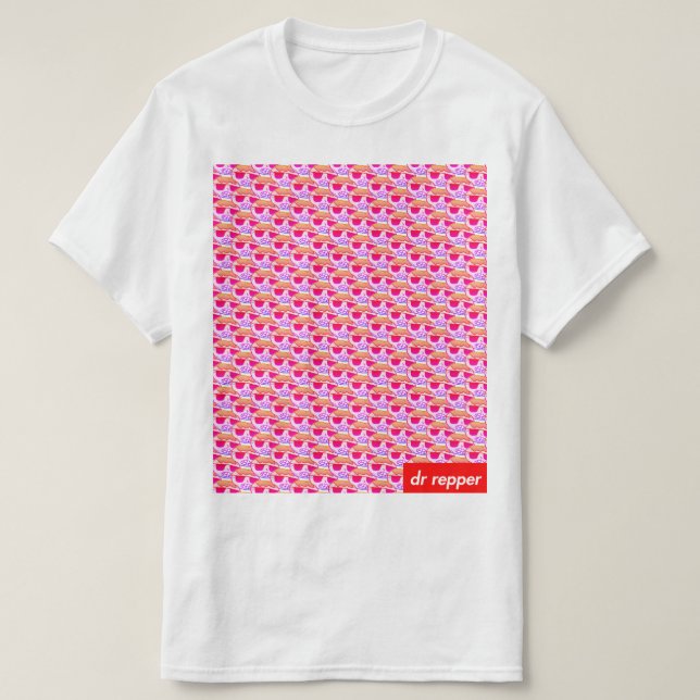 Camiseta Vaporwave do teste padrão do logotipo (Frente do Design)