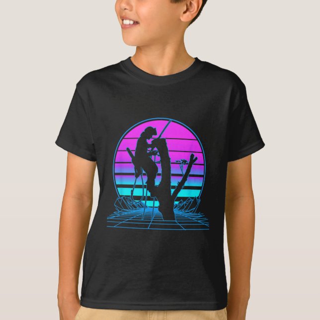 Camiseta Vaporwave Goth Pastel de Escalar Árvores  (Frente)