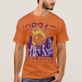 Camiseta Vaporwave Jackolantern Pumpkin Aesthetic Japanese
