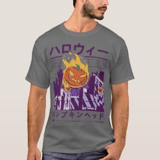 Camiseta Vaporwave Jackolantern Pumpkin Aesthetic Japanese