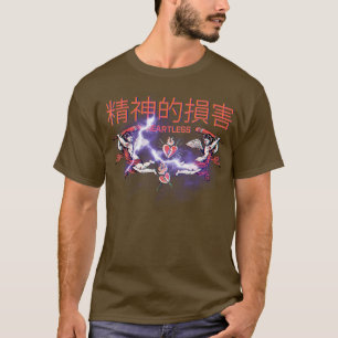 Camiseta Vaporwave Japan Kanij Angel Namorados sem coração