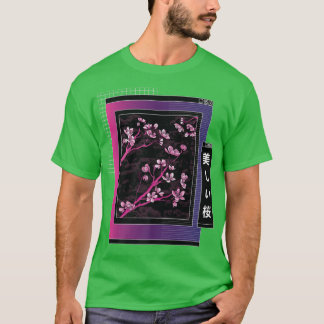 Camiseta Vaporwave Japan Style Cherry Blossom Saku