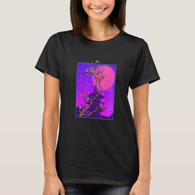 Camiseta Vaporwave Japanese Cherry Blossom Japan Sakura Flo (Frente)