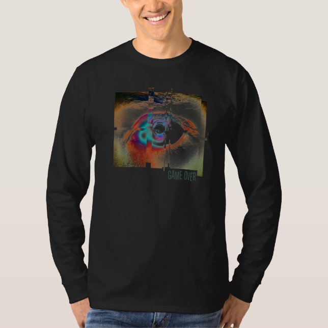 Camiseta Vaporwave Japonês Assistindo Jogo De Olhos Sobre O (Frente)