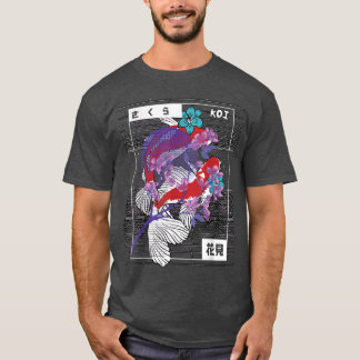 Camiseta Vaporwave Koi Fish Japan Sakura Carp Breeder1344