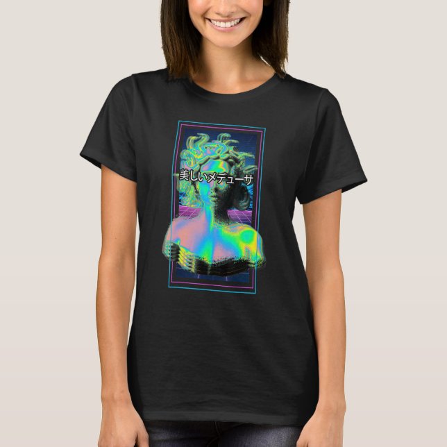 Camiseta Vaporwave Medusa Mythology Gorgon em grego Medusa (Frente)