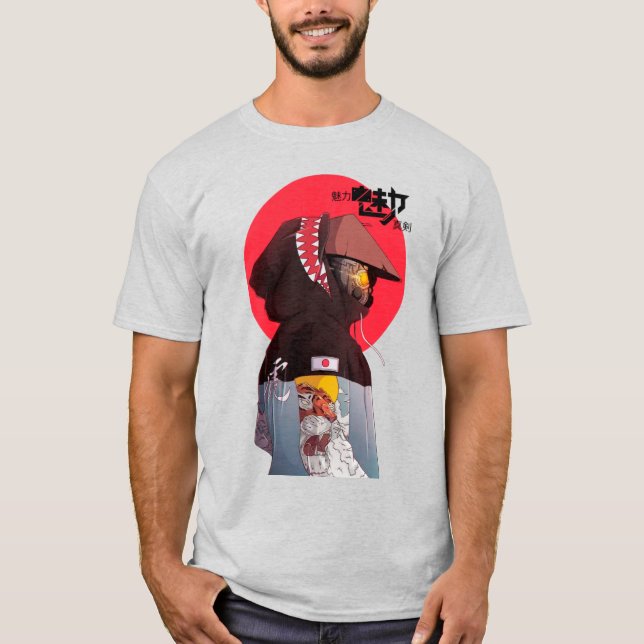 Camiseta Vaporwave Modern Urban Cybperunk Style Samurai  (Frente)