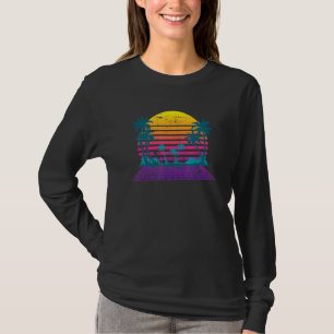 Camiseta Vaporwave Palm Trees Summer Vibes Sunset Tropi
