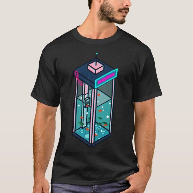 Camiseta Vaporwave Phonebooth Sticker (Frente)