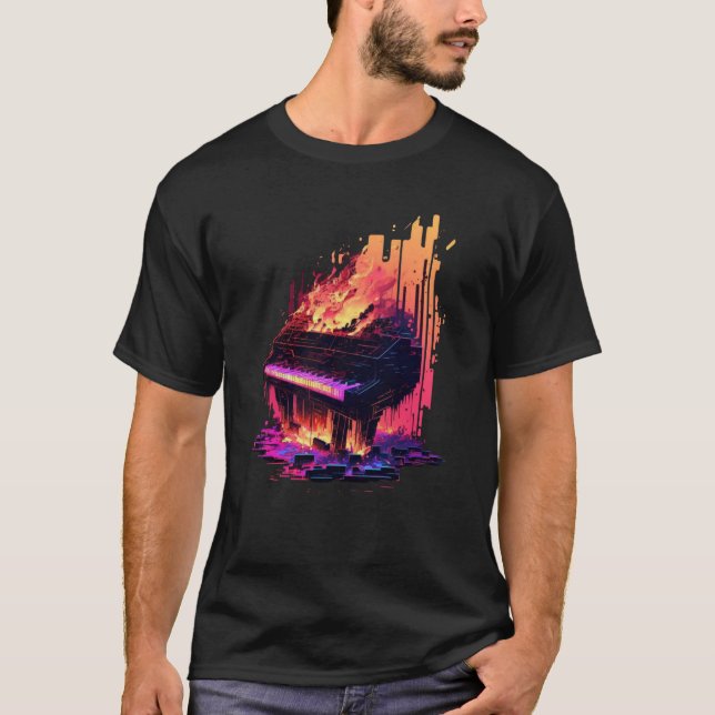 Camiseta Vaporwave Piano (Frente)