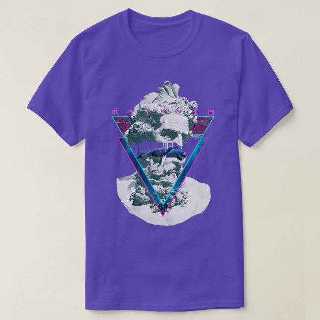 Camiseta Vaporwave Poseiden Statue Bust Retro 80s King Of T (Frente do Design)