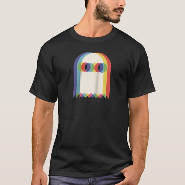 Camiseta Vaporwave Psychedelic Ghost Retro Halloween Techno (Frente)