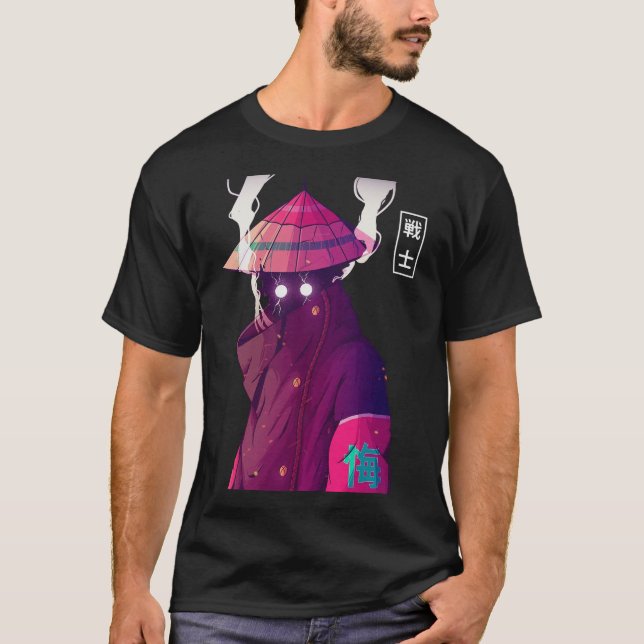 Camiseta Vaporwave Samurai Warrior New Urban Japanese Style (Frente)