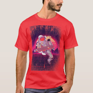 Camiseta Vaporwave Skateboarder 80s Art Skateboard Astro
