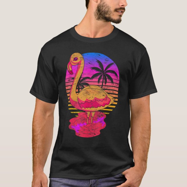 Camiseta Vaporwave Summer Vibes Zoo Zoo Animal Bird Exotic (Frente)