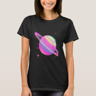 Camiseta Vaporwave Synthwave Glitch Saturn 80s 90s Y2K Aest