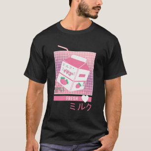 Camiseta Vaporwave Synthwave Japan Juice Box Strawberrys