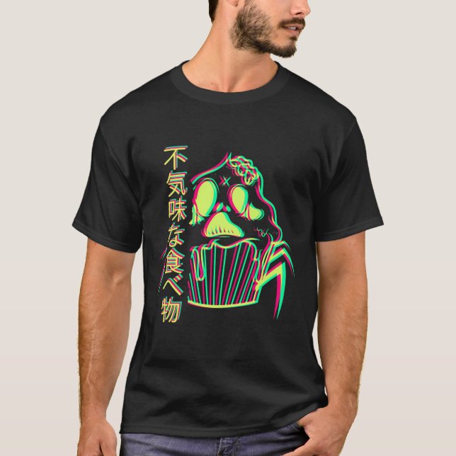 Camiseta Vaporwave Synthwave Retrowave Otaku Creepy Comida  (Frente)