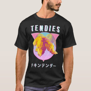Camiseta Vaporwave Tendies Chicken Tendies Japonês Kanji G
