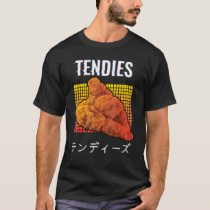 Camiseta Vaporwave Tendies Chicken - Tendies Kanji Japonês