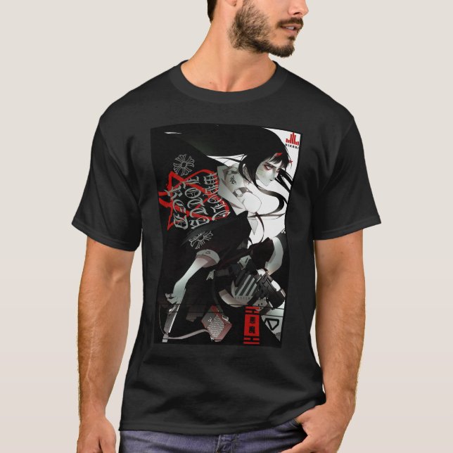 Camiseta Vaporwave Urban Cyberpunk Cool Samurai Girl  (Frente)
