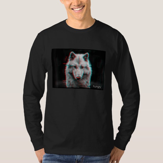 Camiseta Vaporwave White Wolf Animal Snow Wolf Fome (Frente)